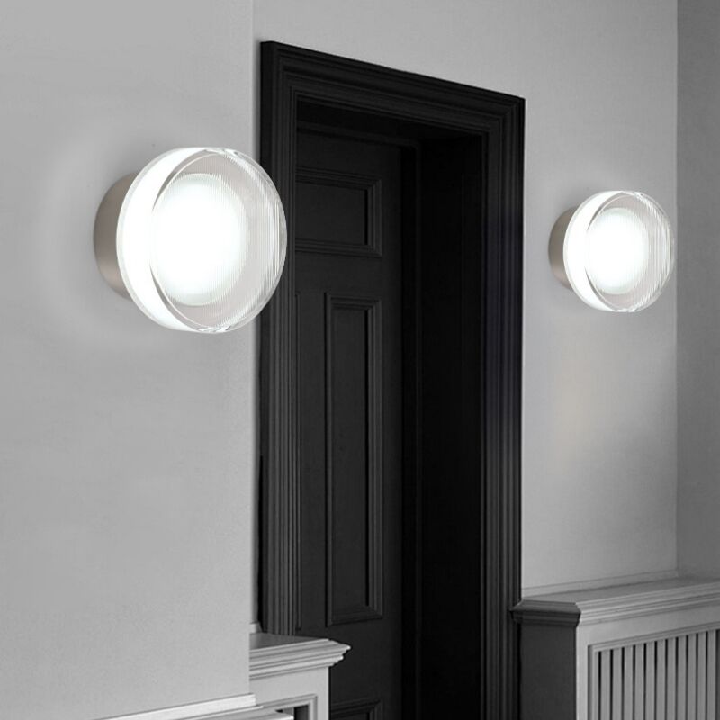 foto del prodotto wottes 2 pezzi moderno lampada da parete led argento applique da parete interno decorative lampada da muro 13.5cm luce bianca calda