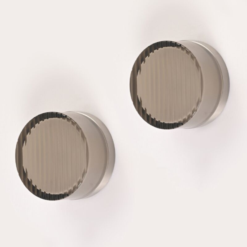 foto del prodotto wottes 2 pezzi moderno lampada da parete led grigio fumo applique da parete interno creativa lampada da muro 13.5cm luce bianca calda