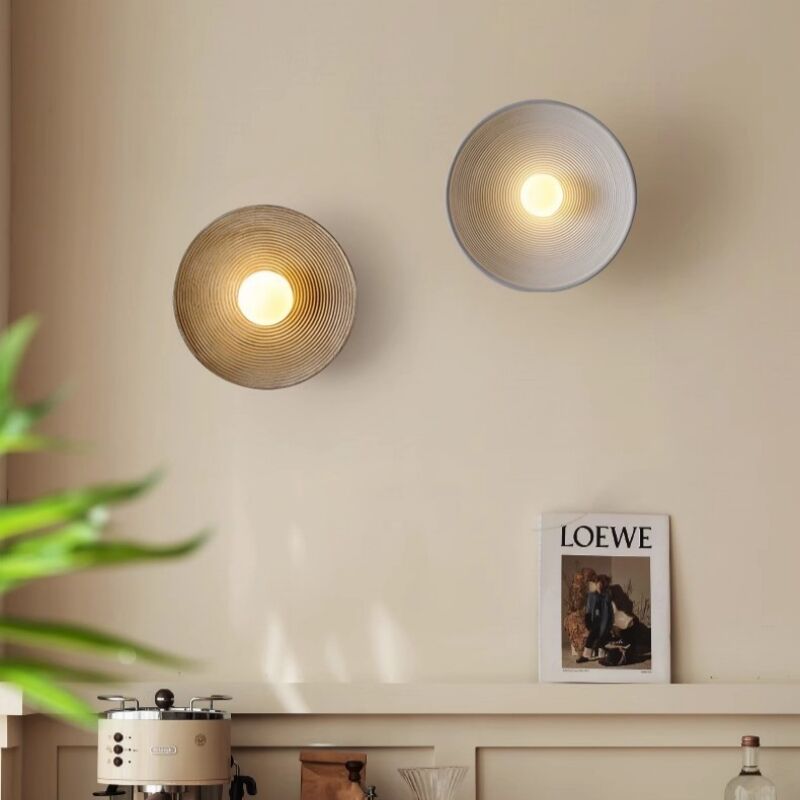 foto del prodotto wottes 2 pezzi vintage applique da parete interno illuminazioni a muro rotonda lampada 25.5cm colore ruggine retr bianco