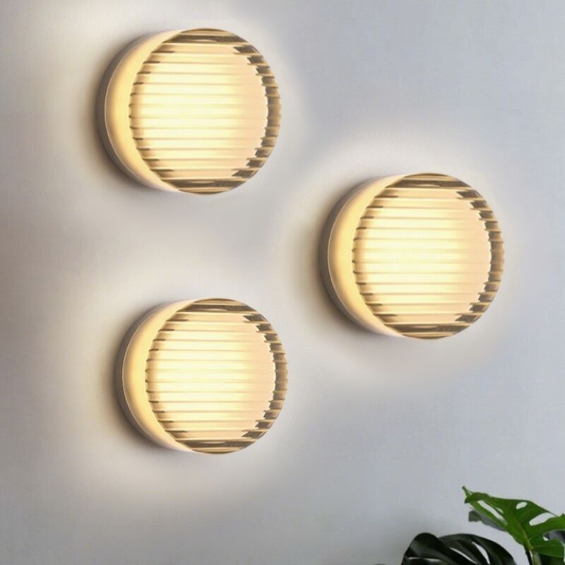 foto del prodotto wottes 3 pezzi moderno lampada da parete led grigio fumo applique da parete interno creativa lampada da muro 13.5cm luce bianca calda