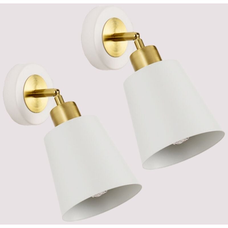 foto del prodotto wottes applique da parete industriale retr lampade da parete vintage in metallo lampada a muro interna bianco 2 pezzi