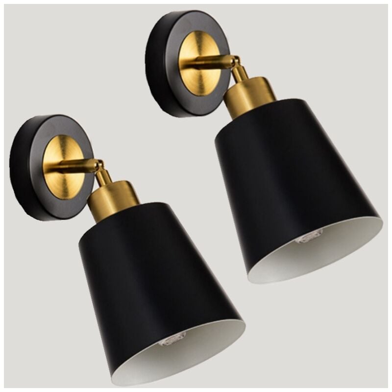 foto del prodotto wottes applique da parete industriale retr lampade da parete vintage in metallo lampada a muro interna nero 2 pezzi