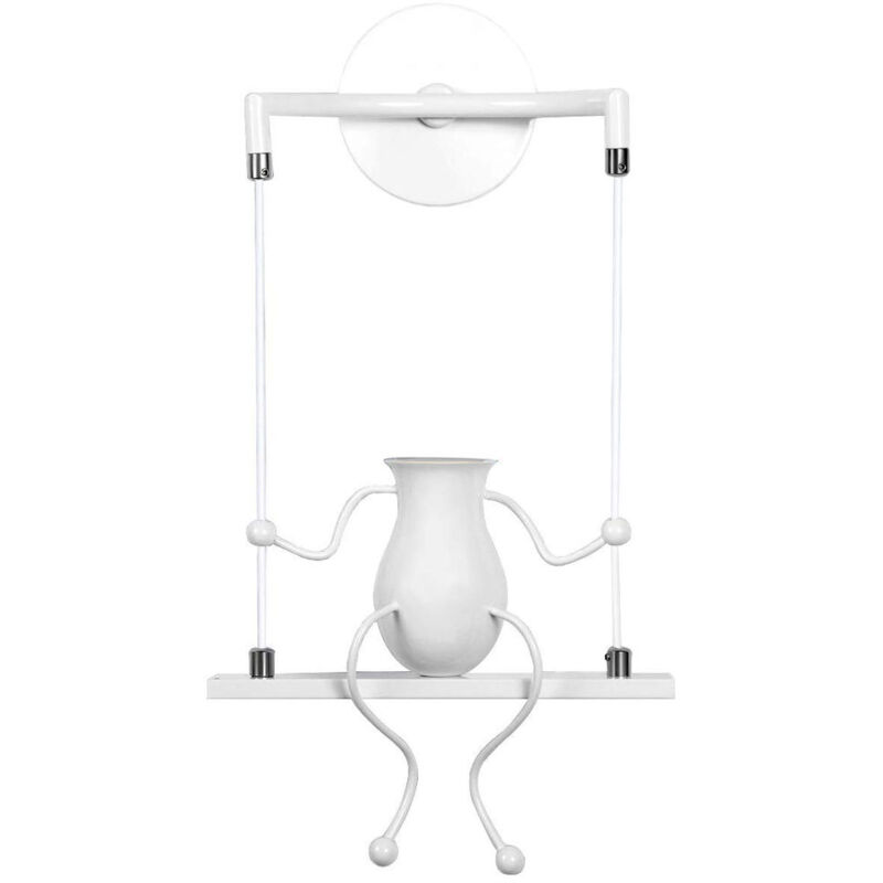 foto del prodotto wottes applique da parete interno e27 moderna lampada da parete oscillante humanoide applique industrial in metallo per camera da letto soggiorno