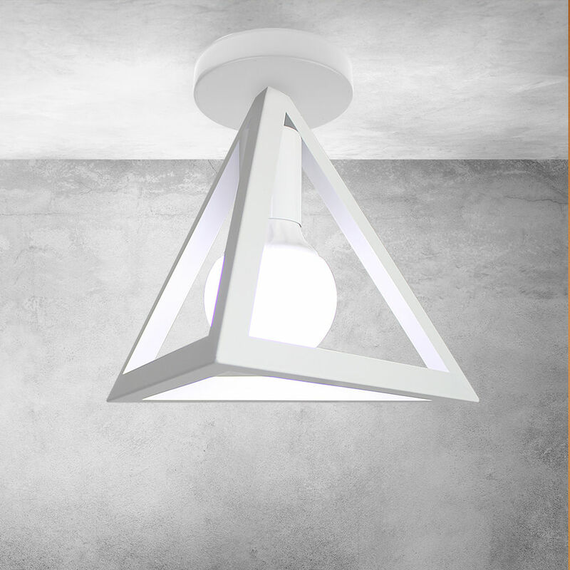 foto del prodotto wottes e27 lampada da soffitto r tro plafoniera bianco gabbi geometrica lampadario camera da letto per ingresso soggiorno corridoio