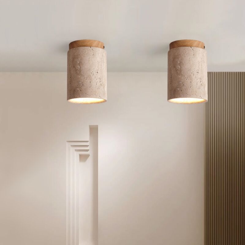 foto del prodotto wottes faretti soffitto vintage plafoniera interna lampada da soffitto giallo e legno per salone corridoio cucina salotto 2pcs