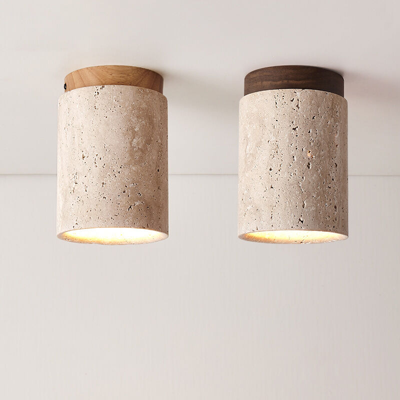 foto del prodotto wottes faretto da soffitto retr plafoniera giallo e legno lampada da soffitto semplice per salone corridoio cucina salotto e27 2pcs
