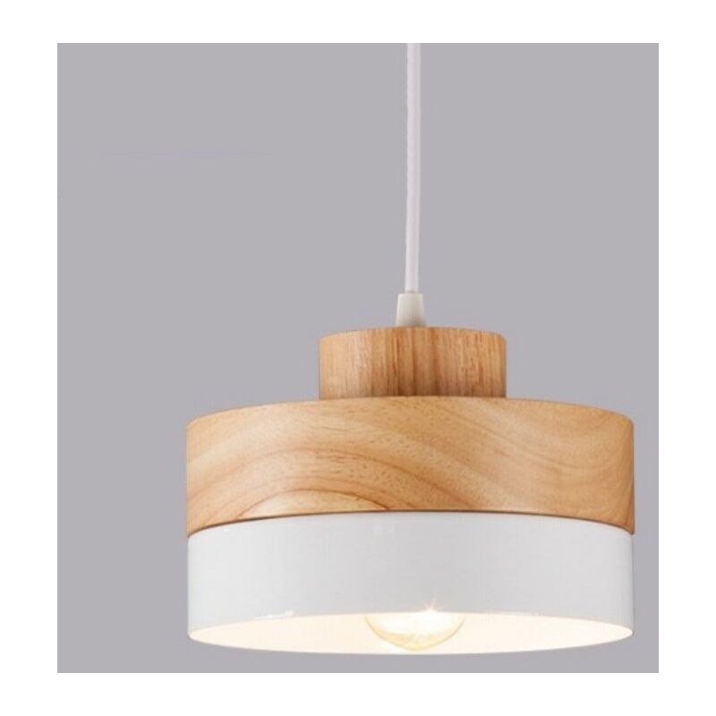 foto del prodotto wottes lampada a sospensione industriale vintage lampadario da soffitto rotondo plafoniera illuminazione art d eco bianco
