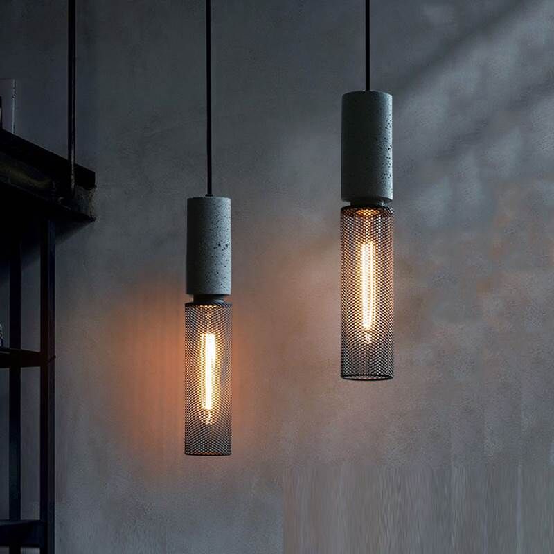 foto del prodotto wottes lampada a sospensione industriali vintage lampadario gabbia nero plafoniera da soffitto regolabile 6,5cm 2 pezzi