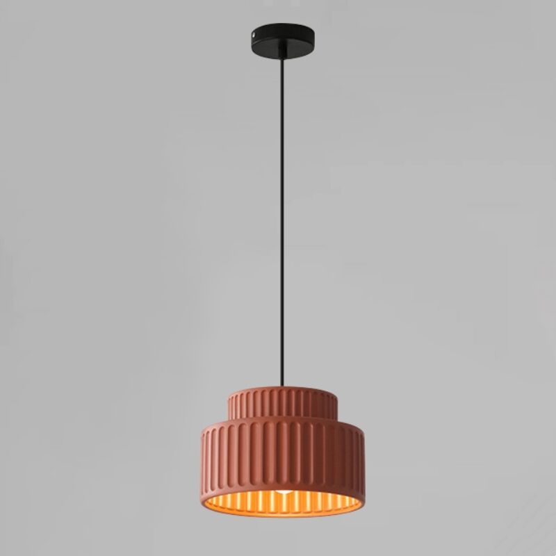 foto del prodotto wottes lampada a sospensione moderno e27 lampadario plafoniera resina illuminazione a sospensione art d eco rosso 1pcs