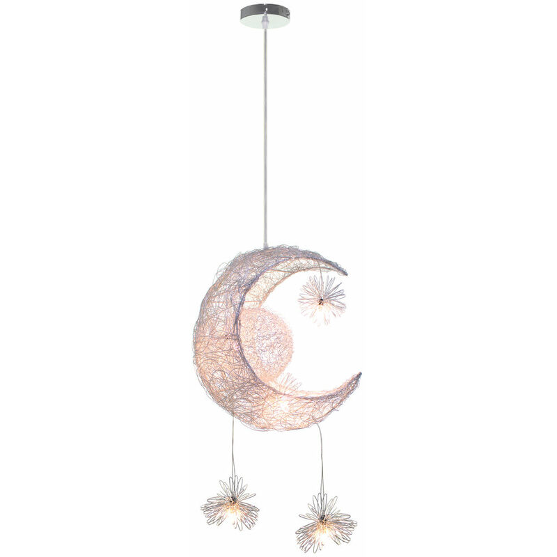 foto del prodotto wottes lampada a sospensione moderno lampada a sospensione led plafoniera creativa luna per camera dei bambini camera da letto luce bianca calda