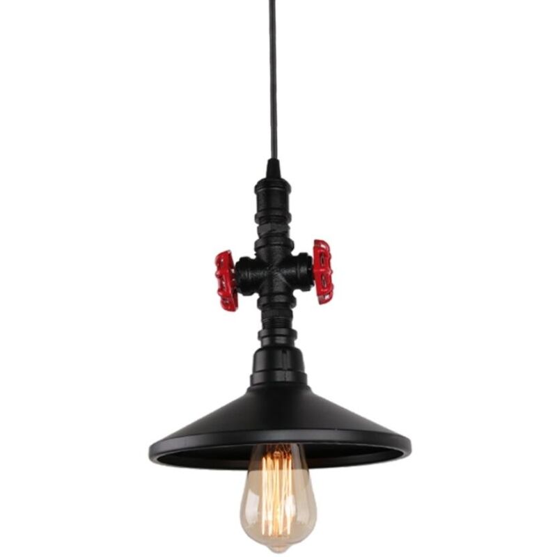 foto del prodotto wottes lampada a sospensione vintage tubo acqua e27 industriale creativo ferro battuto lampadario ristorante caff nero 