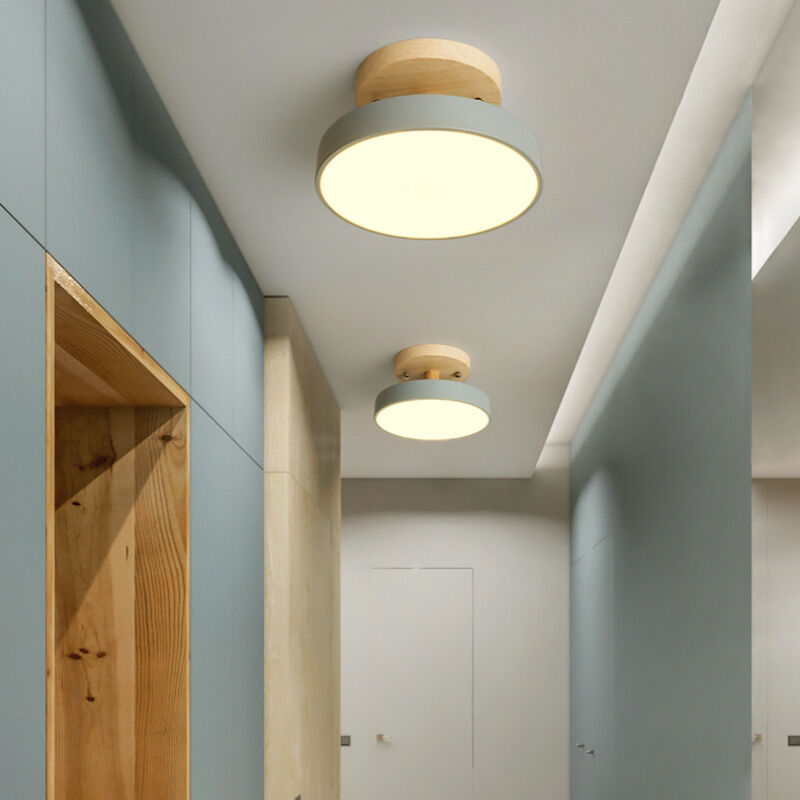 foto del prodotto wottes lampada led da soffitto moderna plafoniera con paralume semplice in metallo grigio 12w 18cm 2pcs luce neutra