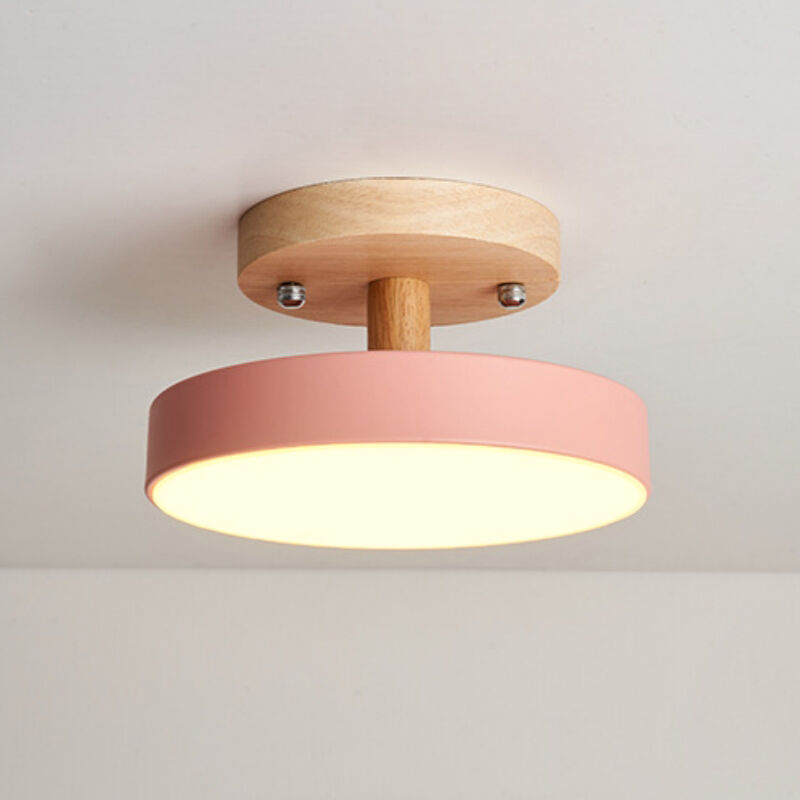 immagine 0 del prodotto wottes lampada led da soffitto moderna plafoniera con paralume semplice in metallo rosa 12w 23cm 1pcs luce neutra