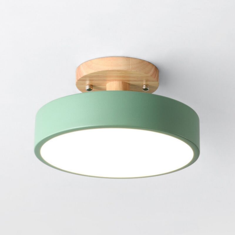 foto del prodotto wottes lampada led da soffitto moderna plafoniera con paralume semplice in metallo verde 12w 18cm 1pcs luce bianco fredda