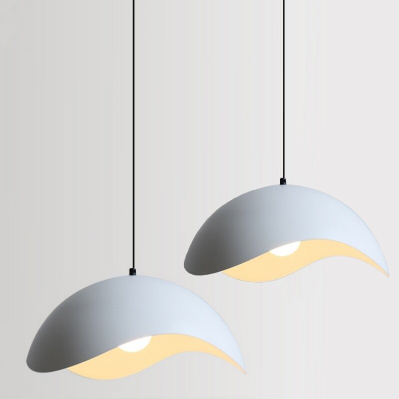 foto del prodotto wottes lampadari a sospensione vintage industriale lampadario soffitto metallo plafoniera regolabile bianco 30cm 2 pezzi