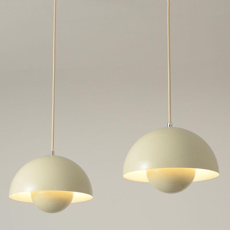 foto del prodotto wottes lampadario a sospensione moderna lampada a sospensione semplice regolabile lampada a soffitto metallo color crema 2 pezzi