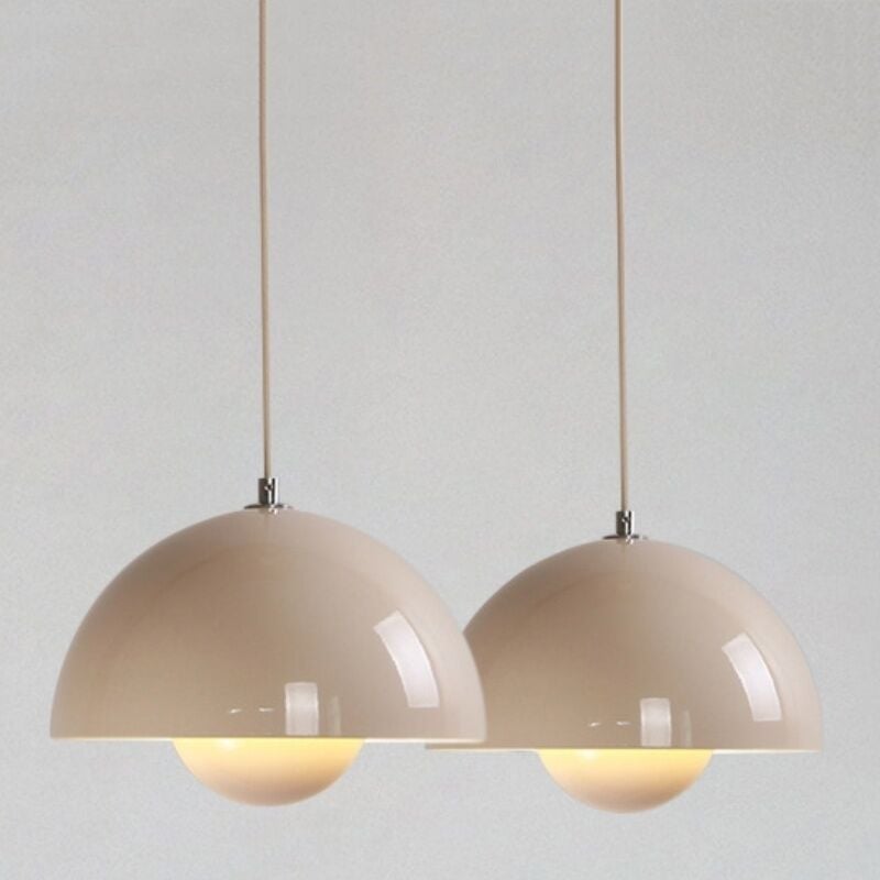 foto del prodotto wottes lampadario a sospensione moderna lampada a sospensione semplice regolabile lampada a soffitto metallo grigio latte 2 pezzi