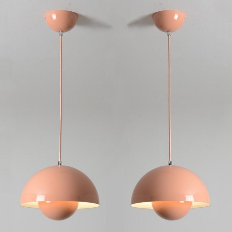 foto del prodotto wottes lampadario a sospensione moderna lampada a sospensione semplice regolabile lampada a soffitto metallo rosa 2 pezzi