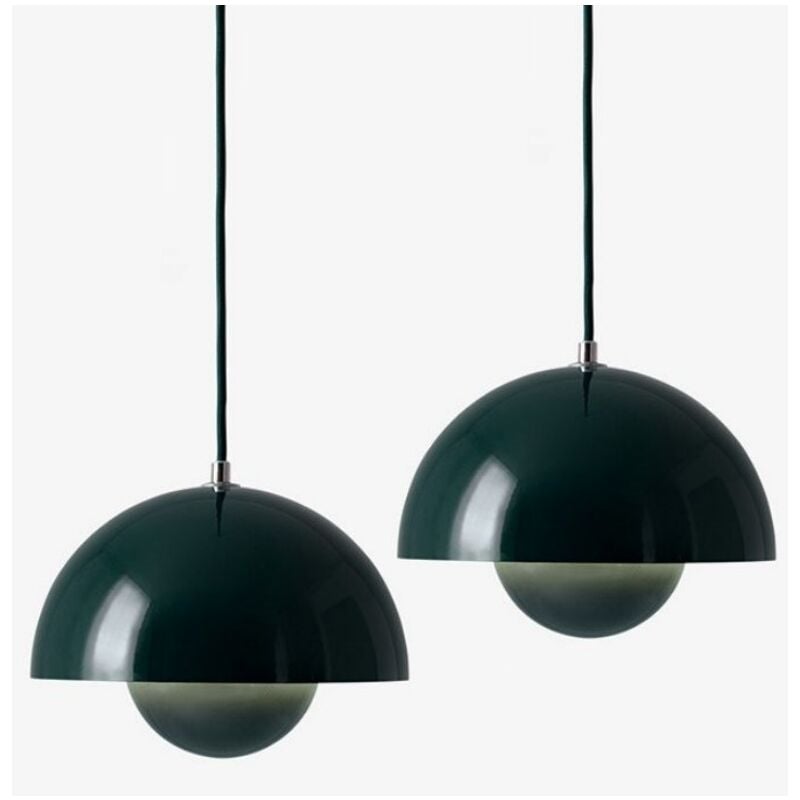 foto del prodotto wottes lampadario a sospensione moderna lampada a sospensione semplice regolabile lampada a soffitto metallo verde scuro 2 pezzi