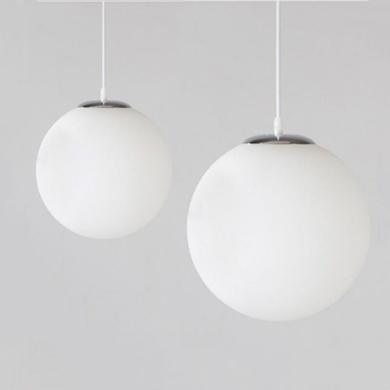 foto del prodotto wottes lampadario a sospensione moderno lampada a sospensione rondo lampada da soffitto bianco latte 30cm 2 pezzi