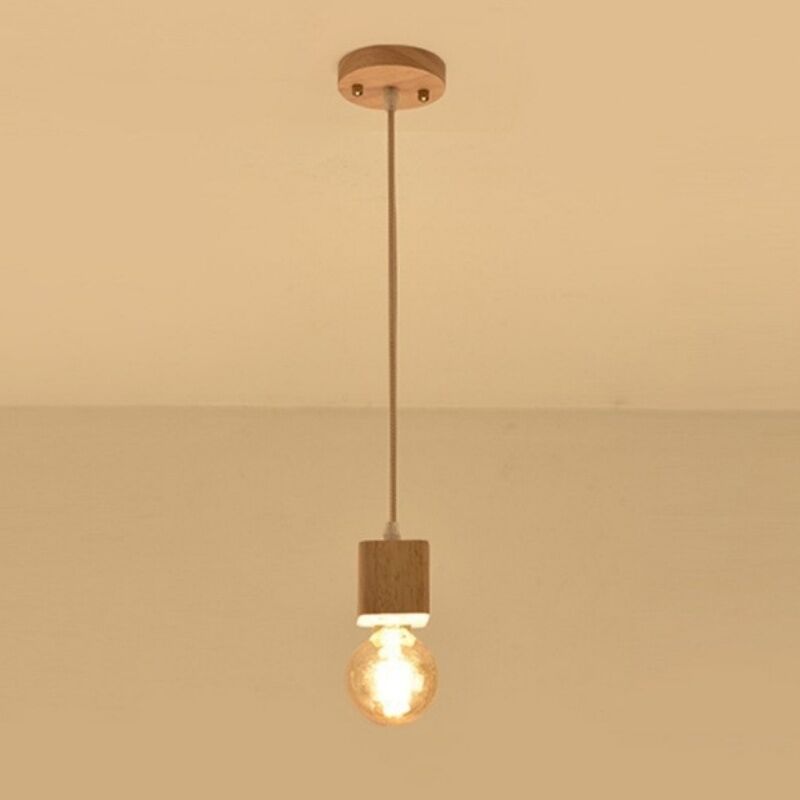 foto del prodotto wottes lampadario a sospensione moderno luce a sospensione semplice lampada da soffitto in legno plafoniera regolabile