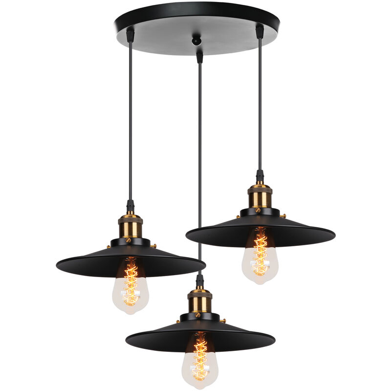 foto del prodotto wottes lampadario vintage industriale lampada a sospensione interna metallo illuminazione pendente regolabile per corridoio portico camera da letto