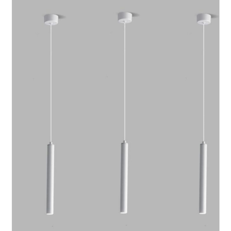 foto del prodotto wottes led lampada sospensione moderno industriale lampadario da soffitto regolabile plafoniera bianco 3 pezzi