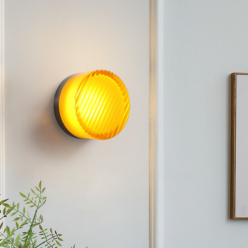 foto del prodotto wottes moderno lampada da parete led arancione applique da parete interno creativa lampada da muro 13.5cm luce bianca calda