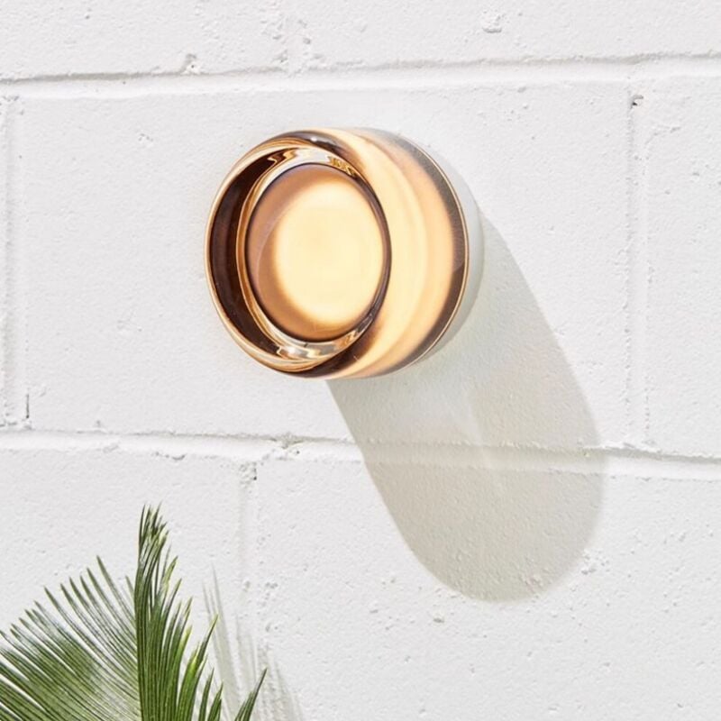 foto del prodotto wottes moderno lampada da parete led grigio fumo applique da parete interno lampada da muro a forma di fossetta 13.5cm luce bianca calda