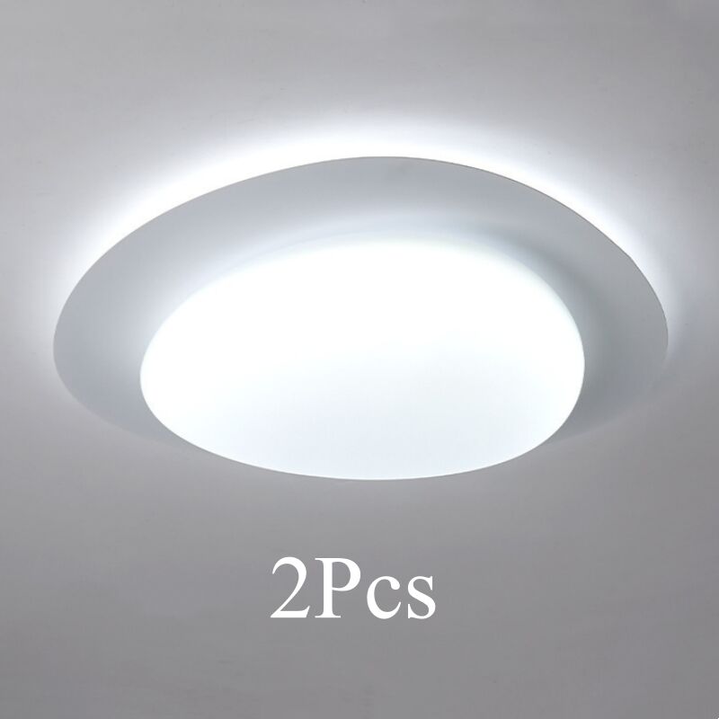 foto del prodotto wottes plafoniera led 12w lampada da soffitto stile moderno illuminazione da ufficio metallo e acrilico luce bianco fredda 2 pezzi