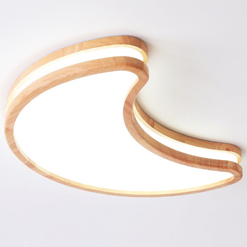 foto del prodotto wottes plafoniera led moderna lampada a soffitto interna luna illuminazione soffitto legno luce bianco fredda