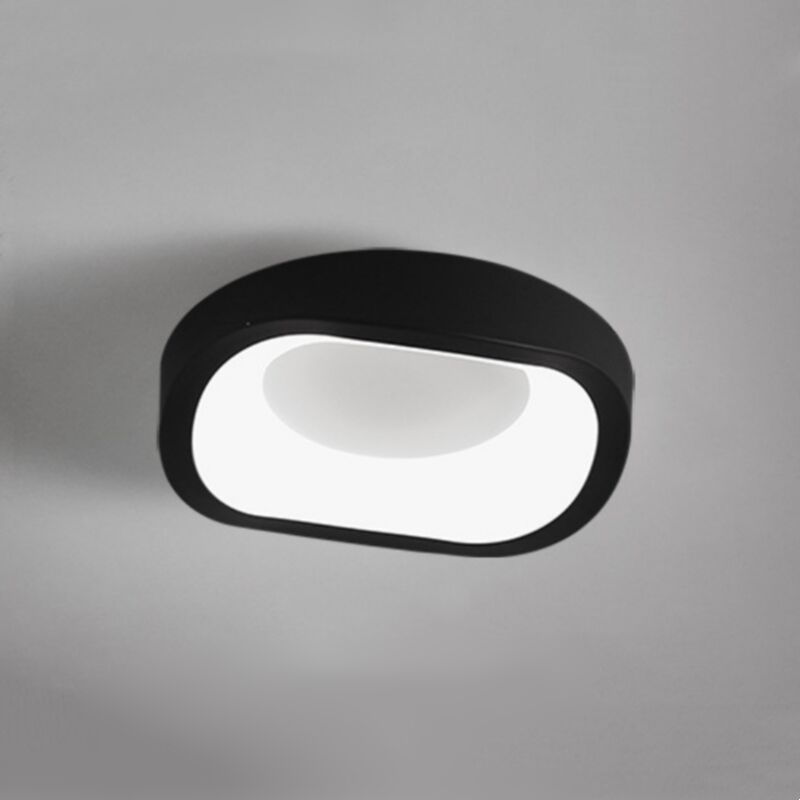 foto del prodotto wottes plafoniera led moderno lampada da soffitto metallo illuminazione da ufficio interna nero luce bianco fredda