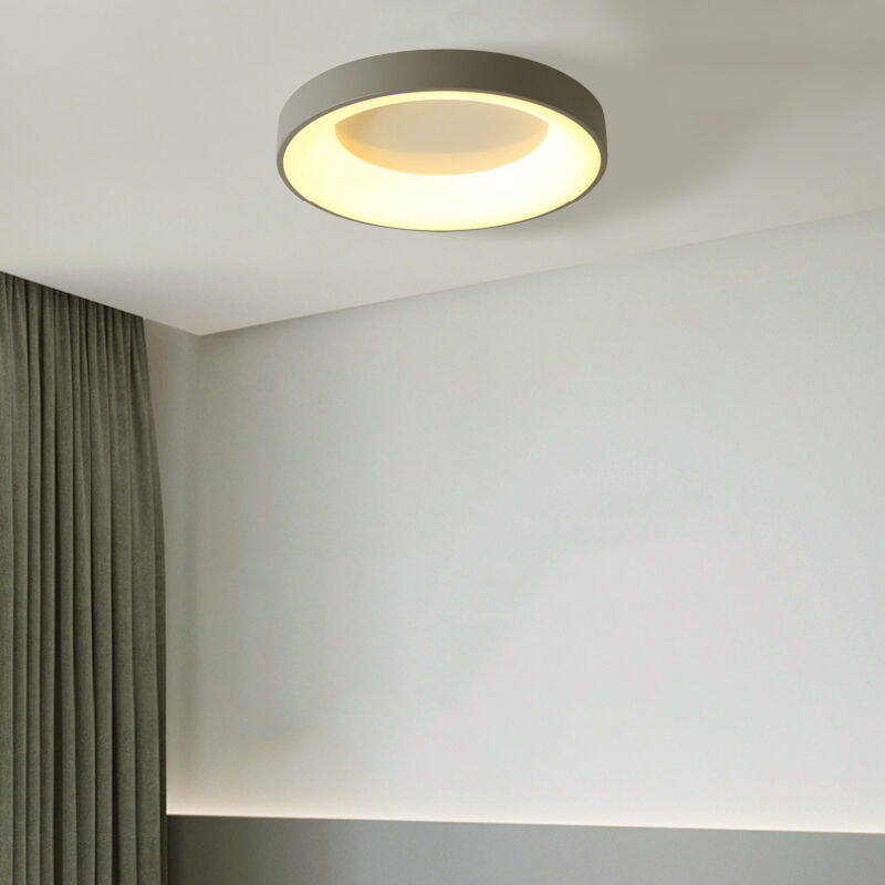 foto del prodotto wottes plafoniera led soffitto moderno lampada da soffitto metallo illuminazione soffitto semplice 30cm 18w grigio luce bianco caldo