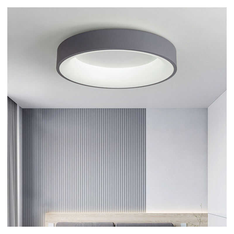 foto del prodotto wottes plafoniera led soffitto moderno lampada da soffitto metallo illuminazione soffitto semplice 30cm 18w grigio luce bianco fredda