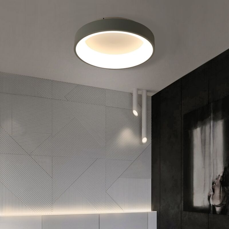 foto del prodotto wottes plafoniera led soffitto moderno lampada da soffitto metallo illuminazione soffitto semplice 30cm 18w grigio luce neutra