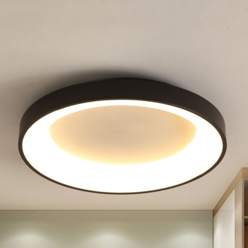 foto del prodotto wottes plafoniera led soffitto moderno lampada da soffitto metallo illuminazione soffitto semplice 30cm 18w nero luce bianco caldo