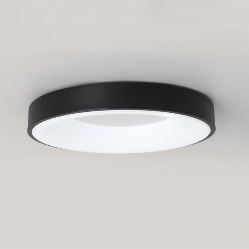 foto del prodotto wottes plafoniera led soffitto moderno lampada da soffitto metallo illuminazione soffitto semplice 30cm 18w nero luce bianco fredda