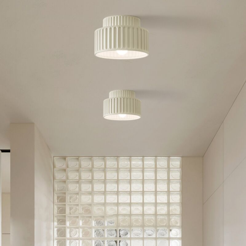foto del prodotto wottes plafoniera soffitto moderno lampada da soffitto resina illuminazione soffitto rotondo art d eco bianco 23cm 2pcs