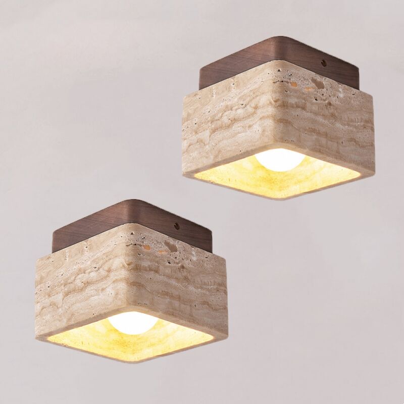 foto del prodotto wottes plafoniera soffitto vintage e27 lampade da soffitto giallo legno luce bianco caldo per cucina bagno corridoio 2pcs