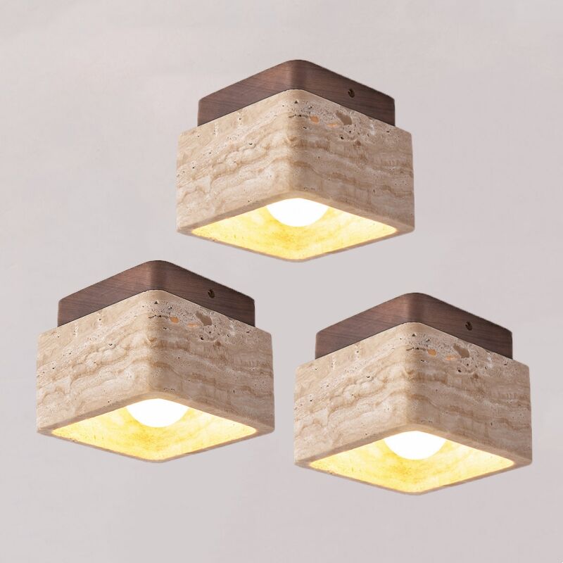 foto del prodotto wottes plafoniera soffitto vintage e27 lampade da soffitto giallo legno luce bianco caldo per cucina bagno corridoio 3pcs