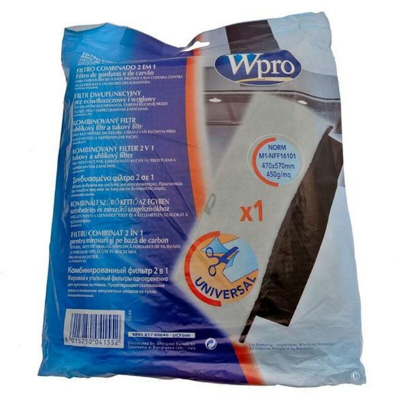 foto del prodotto wpro filtro schiuma anti grasso e antiodore 009 originale cappa aspirante 617943216568085244