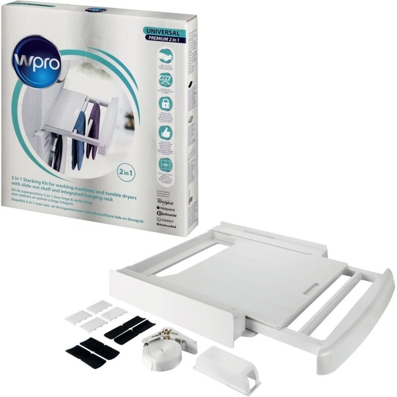 foto del prodotto wpro - set di sovrapposizione con balconcino e sistema safe originale - asciugatrice - indesit - 3242423665476660867