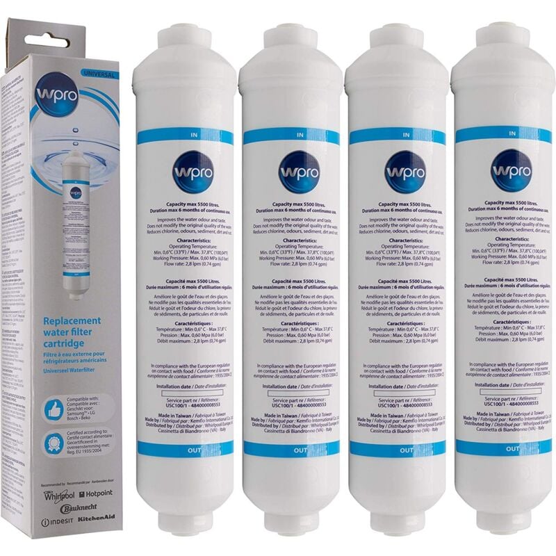 foto del prodotto wpro usc100 filtri dell acqua x4 per haier, samsung, whirlpool, daewoo, lg fright, lg