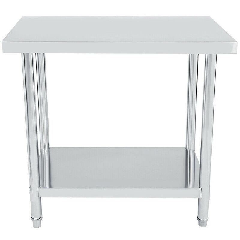 foto del prodotto wt100 tavolo da cucina, piano di lavoro in acciaio inox 100x60cm, ideale per cucina, ristorante, gastronomia, tavolo da taglio bc elec