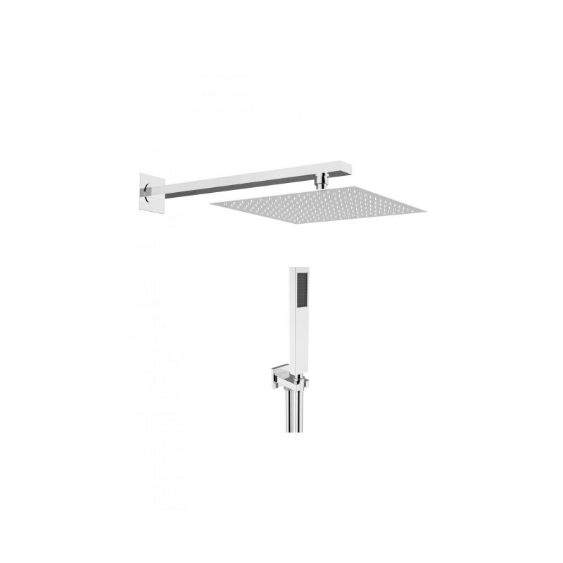 foto del prodotto wts kit doccia quadrato 25x25 cm completo in ottone cromato teorema lux