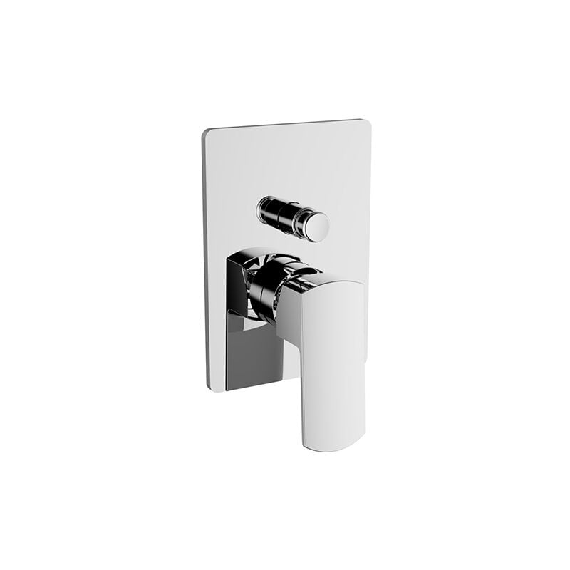 foto del prodotto wts piastra e maniglia per vasca doccia a 2 vie in ottone cromato teorema edge standard