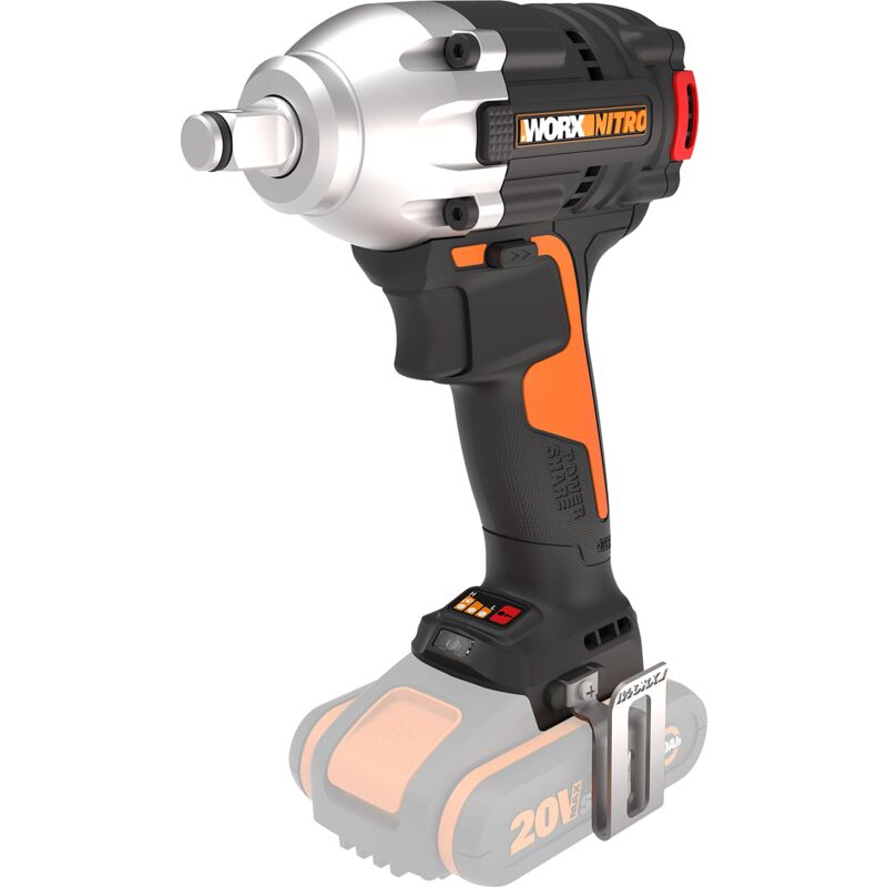 foto del prodotto wx272.9 nitro avvitatore a percussione a batteria senza spazzole 20 v 300 nm, con cambio a 3 velocit e luce led per diversi lavori a vite 