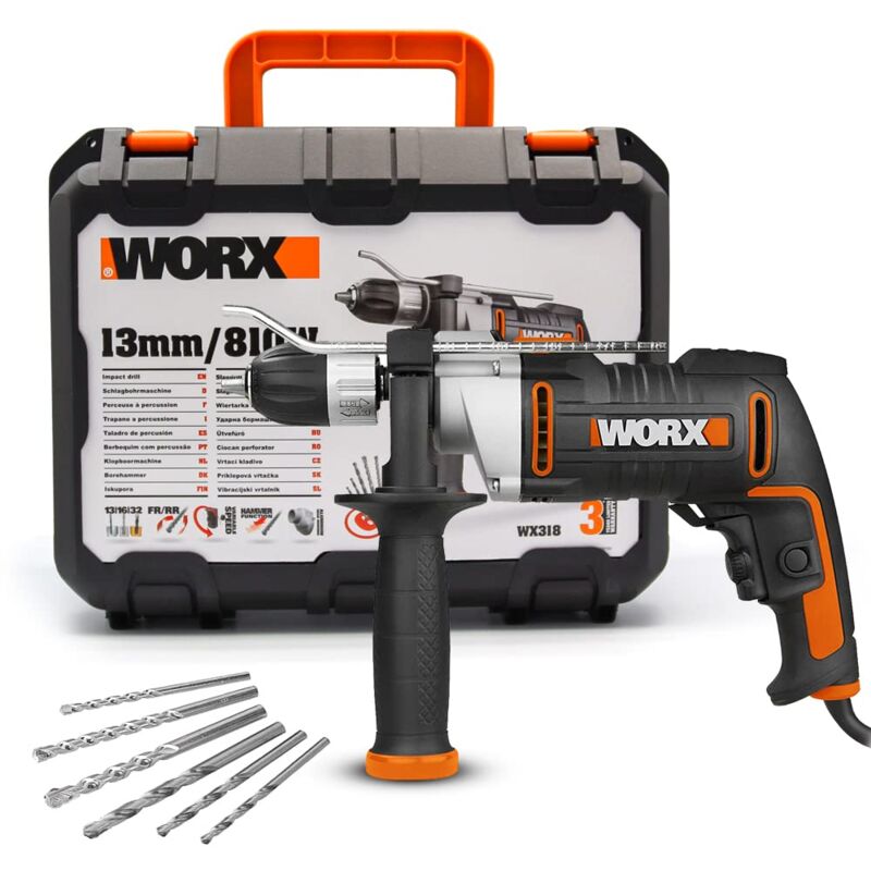 foto del prodotto wx318 trapano a percussione, 810 w, 220 v, nero worx