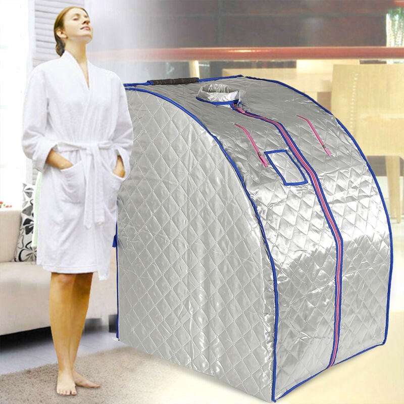 foto del prodotto wyctin box sauna portatile a infrarossi con 4 piastre riscaldanti ,argento