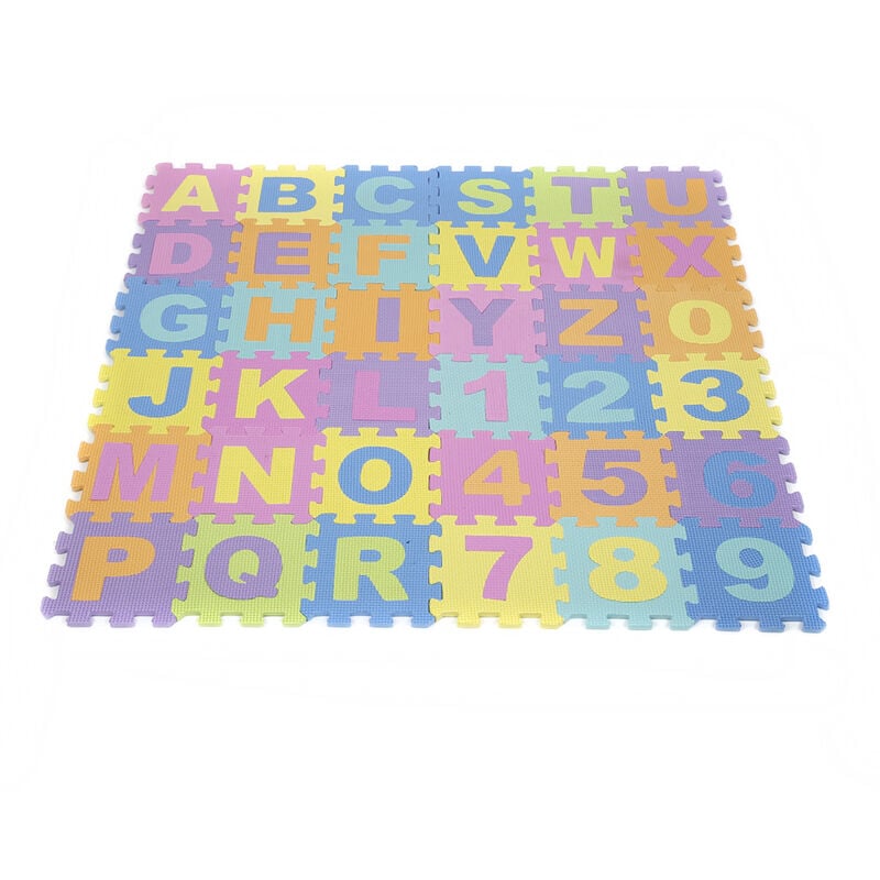 foto del prodotto wyctin tappeto puzzle schiuma eva,tappeto da gioco per bambini,26 lettere 0 a 9 36pcs 